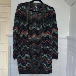 M Missoni Chevron Open Cardigan Designer Sweater size 42, like new condition